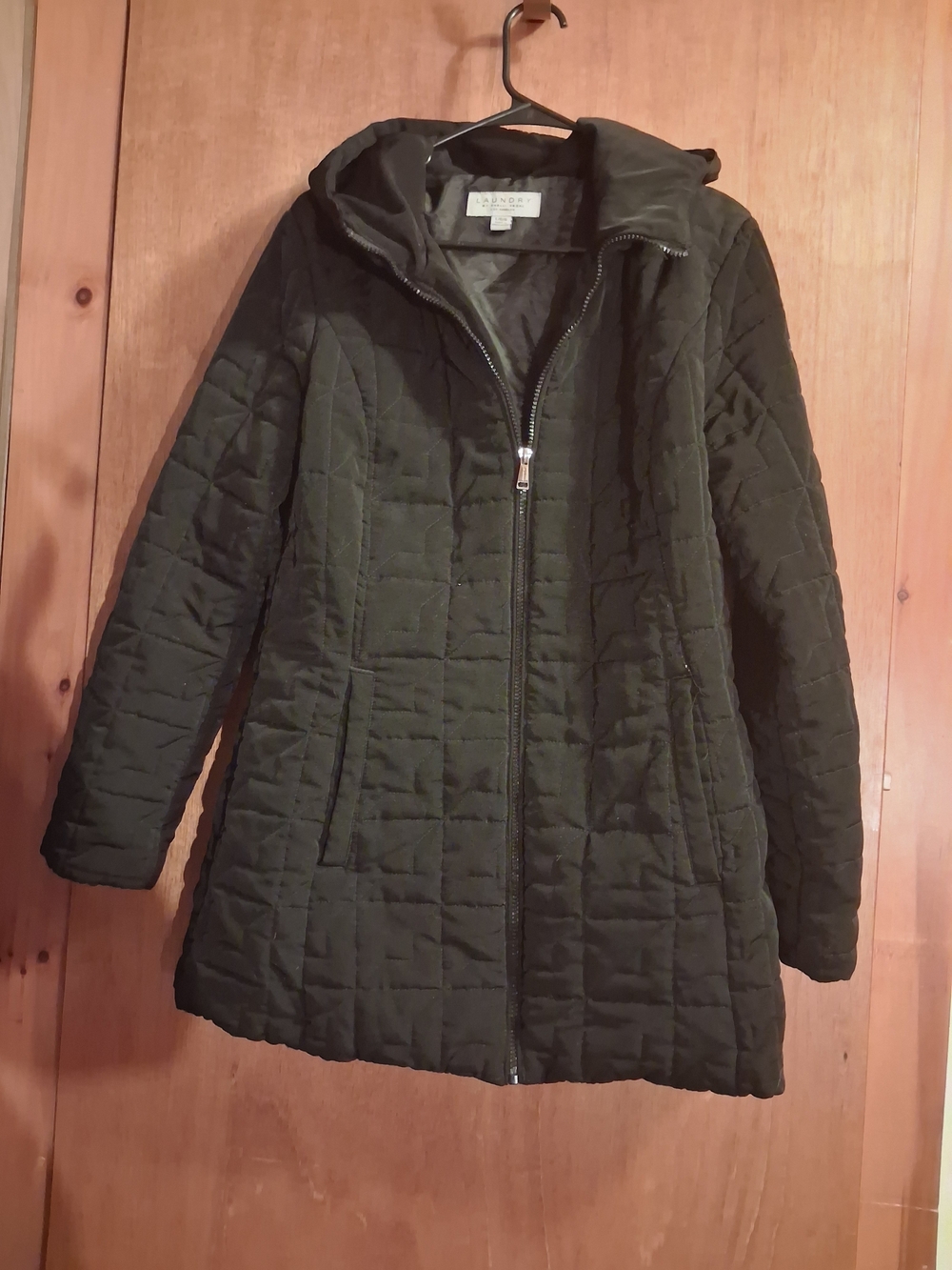 Laundry By Shelli Segal Quilted Hooded Coat in Black